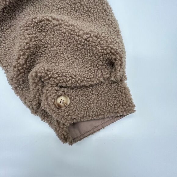 ONEILL Jacket Women's Large Brown Button Up Collared Sherpa Pockets Coat - Picture 3 of 10